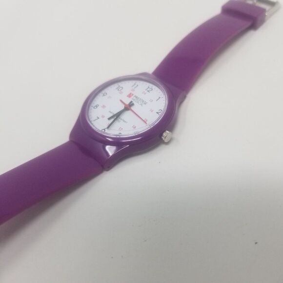 Prestige Medical Water Resistant Military Time Nursing Scrub Purple Band Watch - Picture 8 of 9